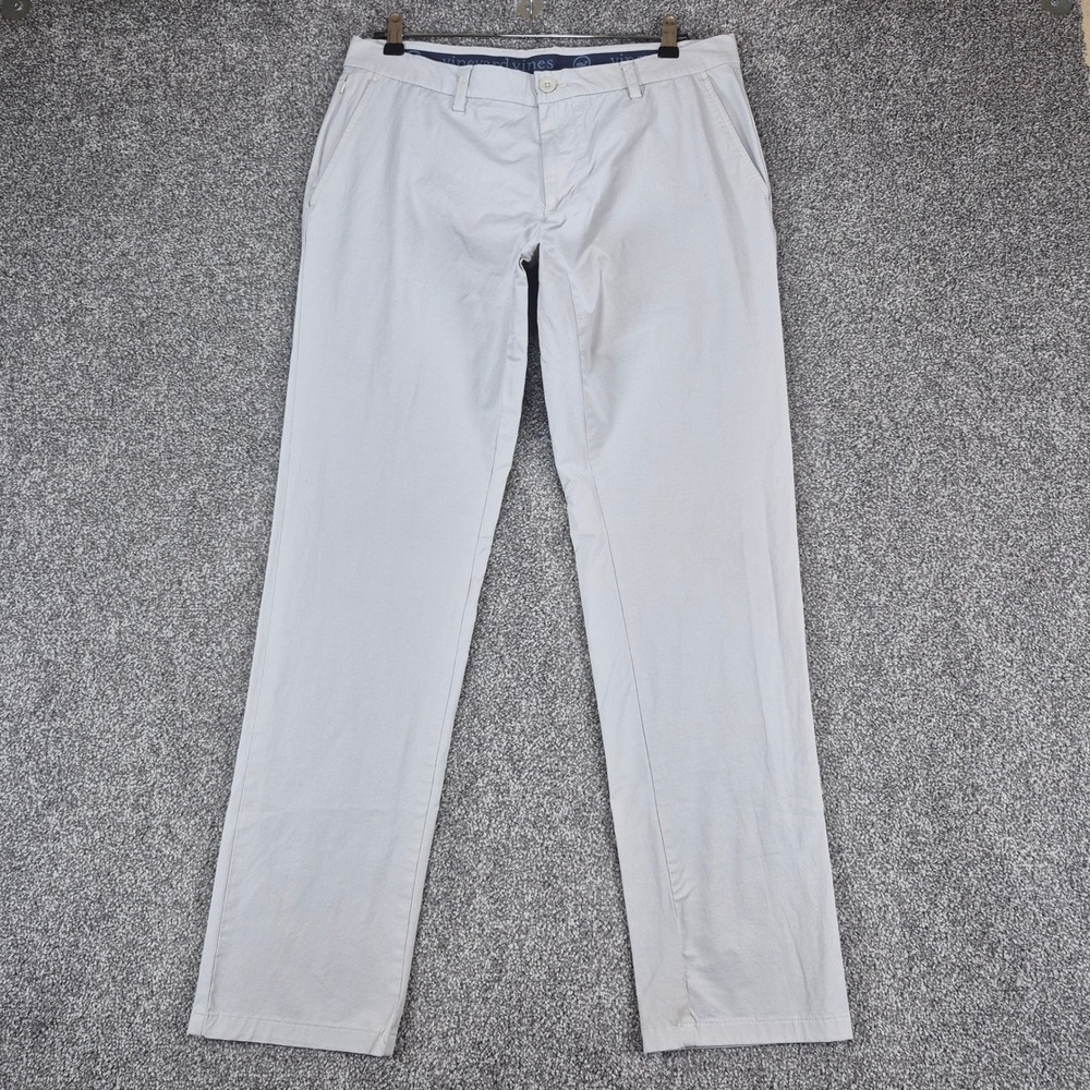Vineyard Vines On-The-Go Pants Mens 32x32 Beige Performance Chino Golf